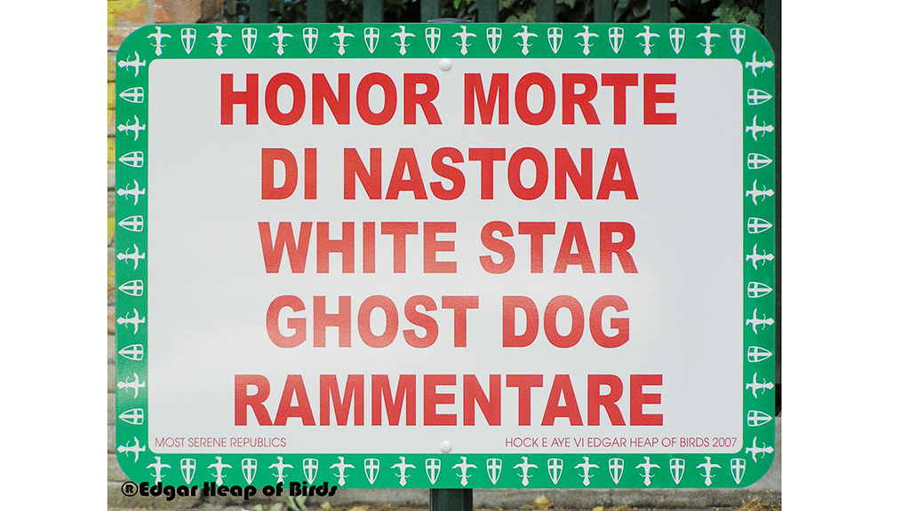 Most serene republics: One of a set of signs from the Viale Garibaldi installation, Venice 2007